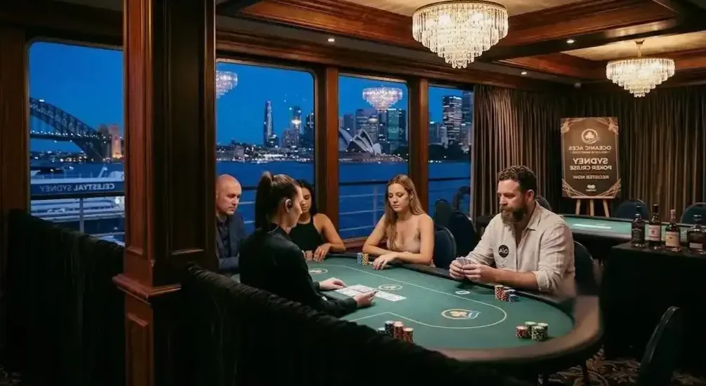 The gaming floor at sea