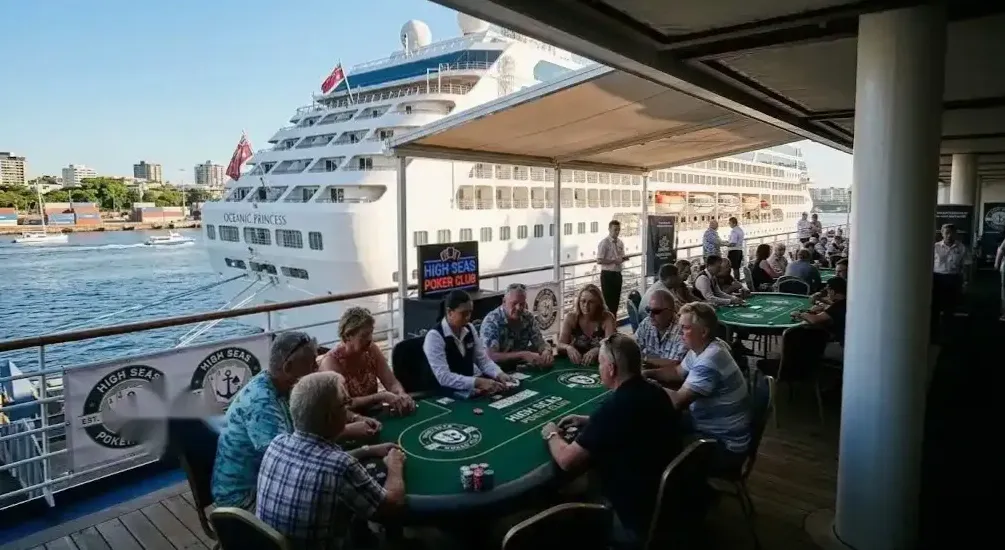 The gaming floor at sea