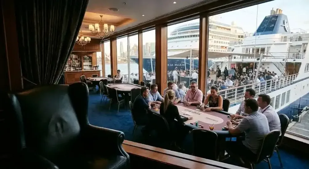 The gaming floor at sea