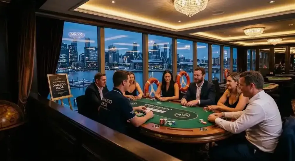 The gaming floor at sea